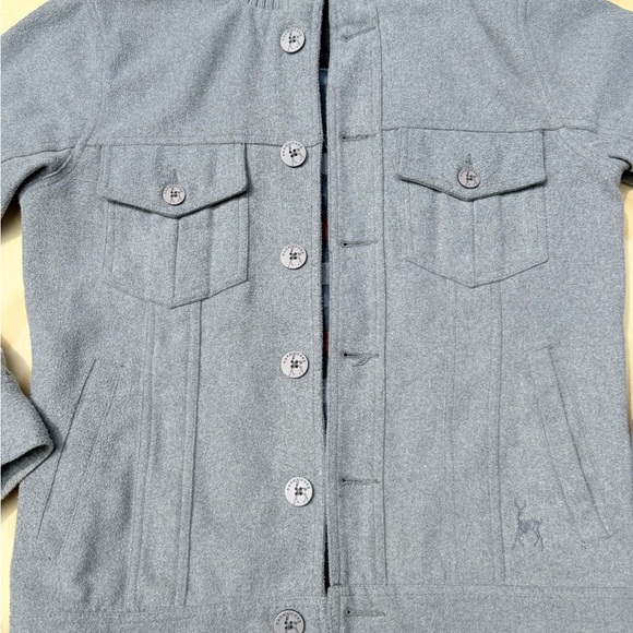 Kane & Unke Men’s Gray Cotton Jacket Size S Button Up High Collar - Picture 2 of 15